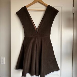 Elegant Brown Sleeveless Dress